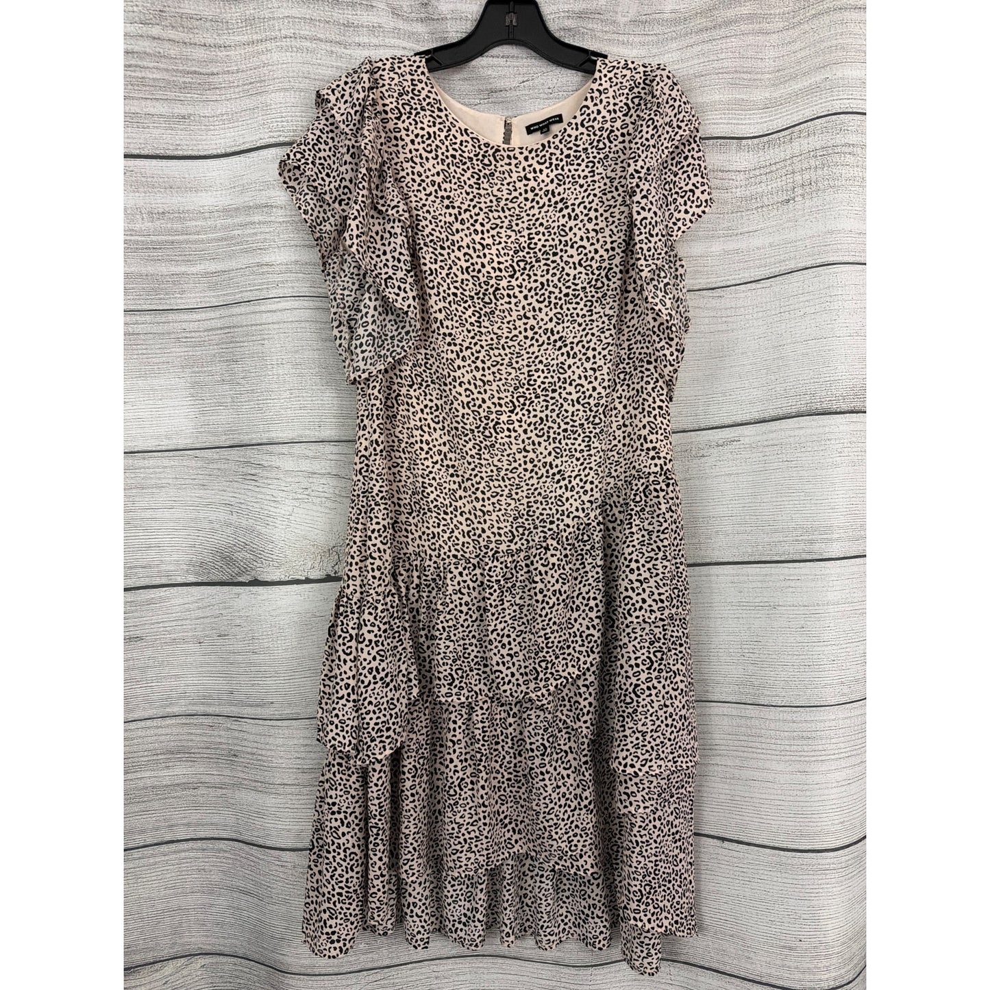 Who What Wear Leopard Print Ruffles Dress Size M