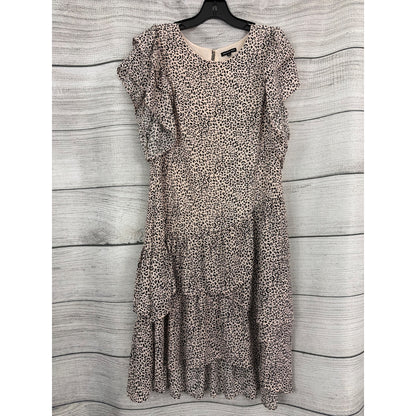 Who What Wear Leopard Print Ruffles Dress Size M