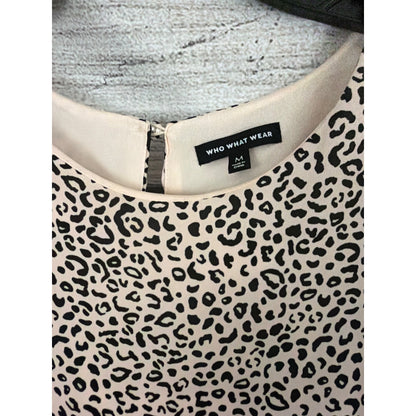 Who What Wear Leopard Print Ruffles Dress Size M