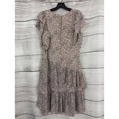 Who What Wear Leopard Print Ruffles Dress Size M