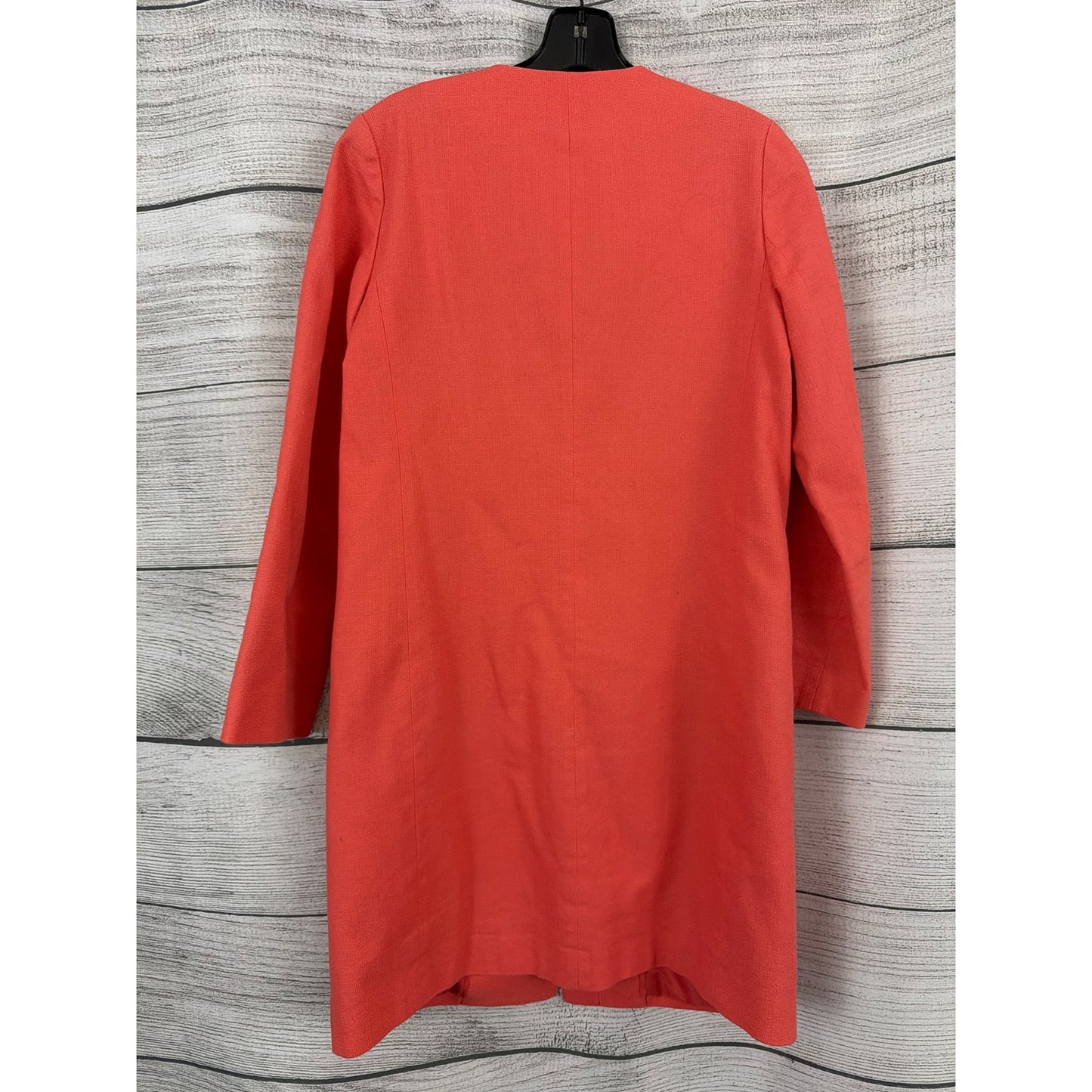 J.Crew Coral Zip Up Collarless Long Coat Size 0
