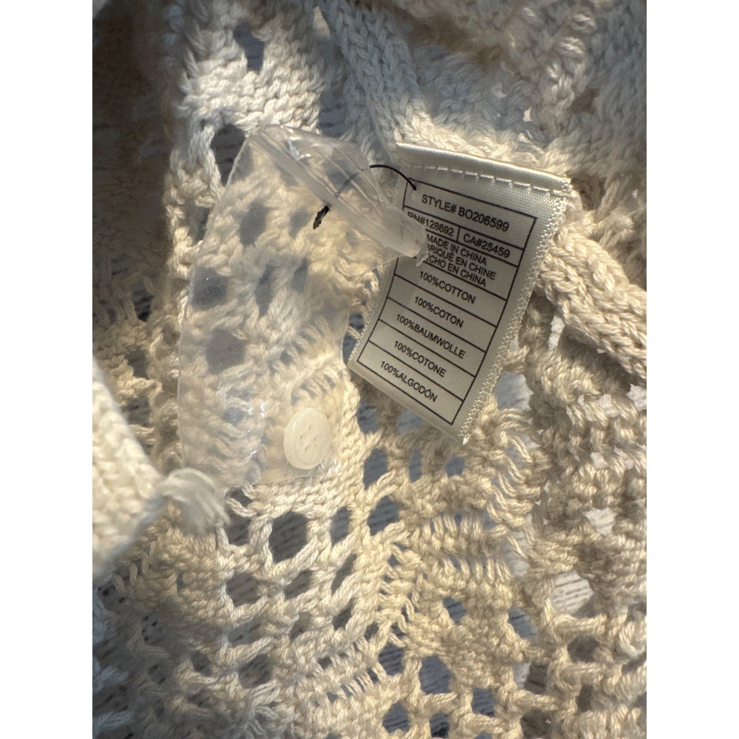 Steve Madden Avana Crocheted Button-Up Cardigan Sweater S