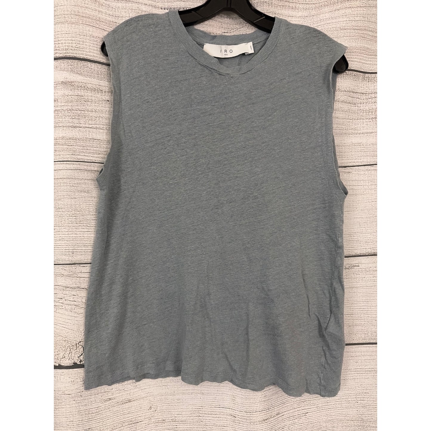 IRO Paris Light Blue Sleeveless Linen Top Size L