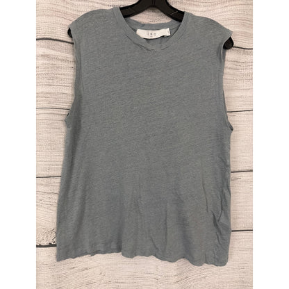 IRO Paris Light Blue Sleeveless Linen Top Size L