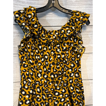 Who What Wear Ruffled Leopard Print Midi Dress XS