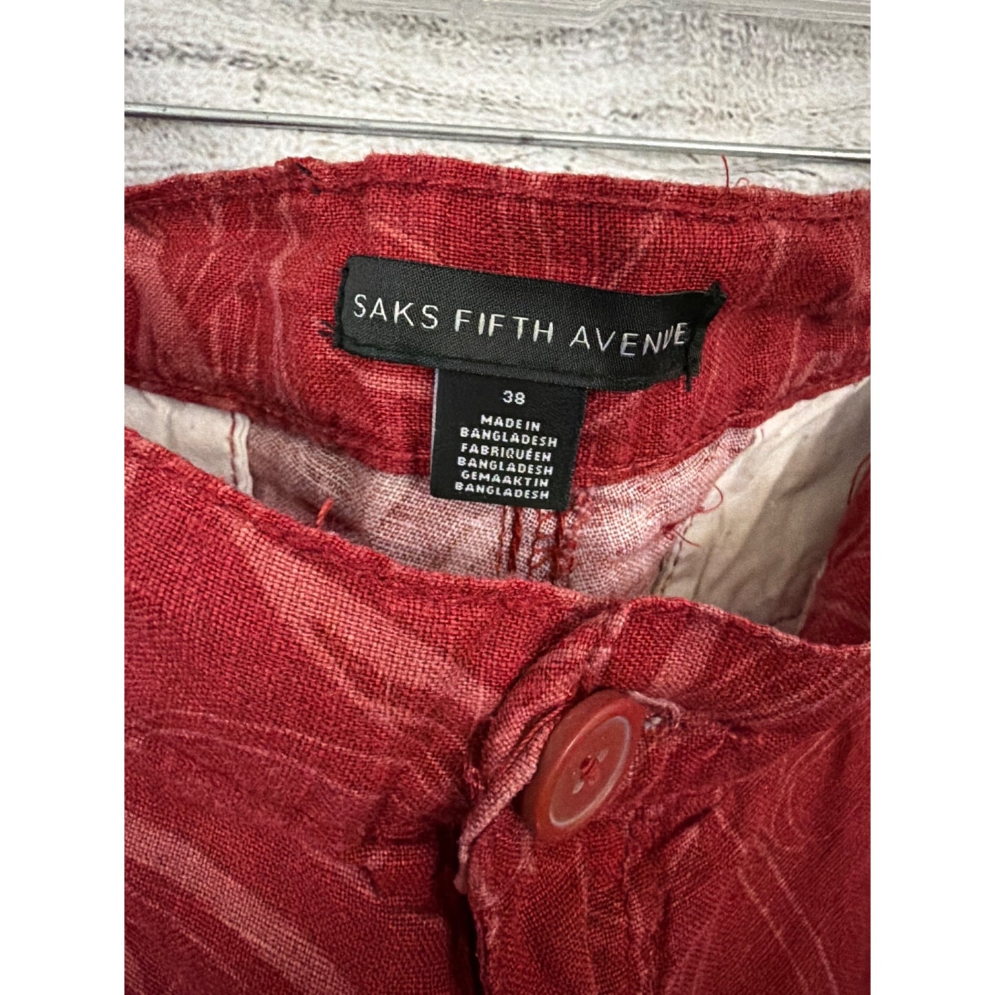 Mens Saks Fifth Avenue Red Tropical Print Shorts Size 38