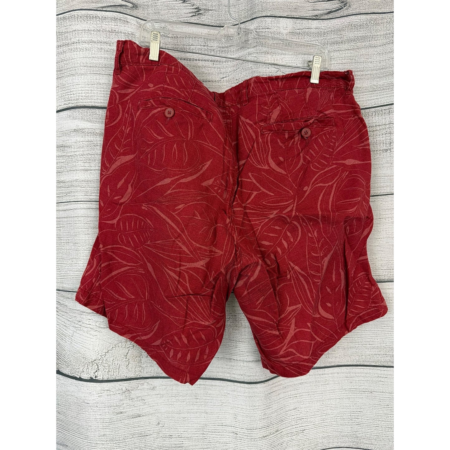 Mens Saks Fifth Avenue Red Tropical Print Shorts Size 38