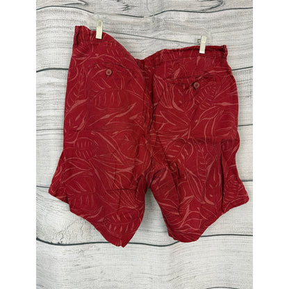 Mens Saks Fifth Avenue Red Tropical Print Shorts Size 38