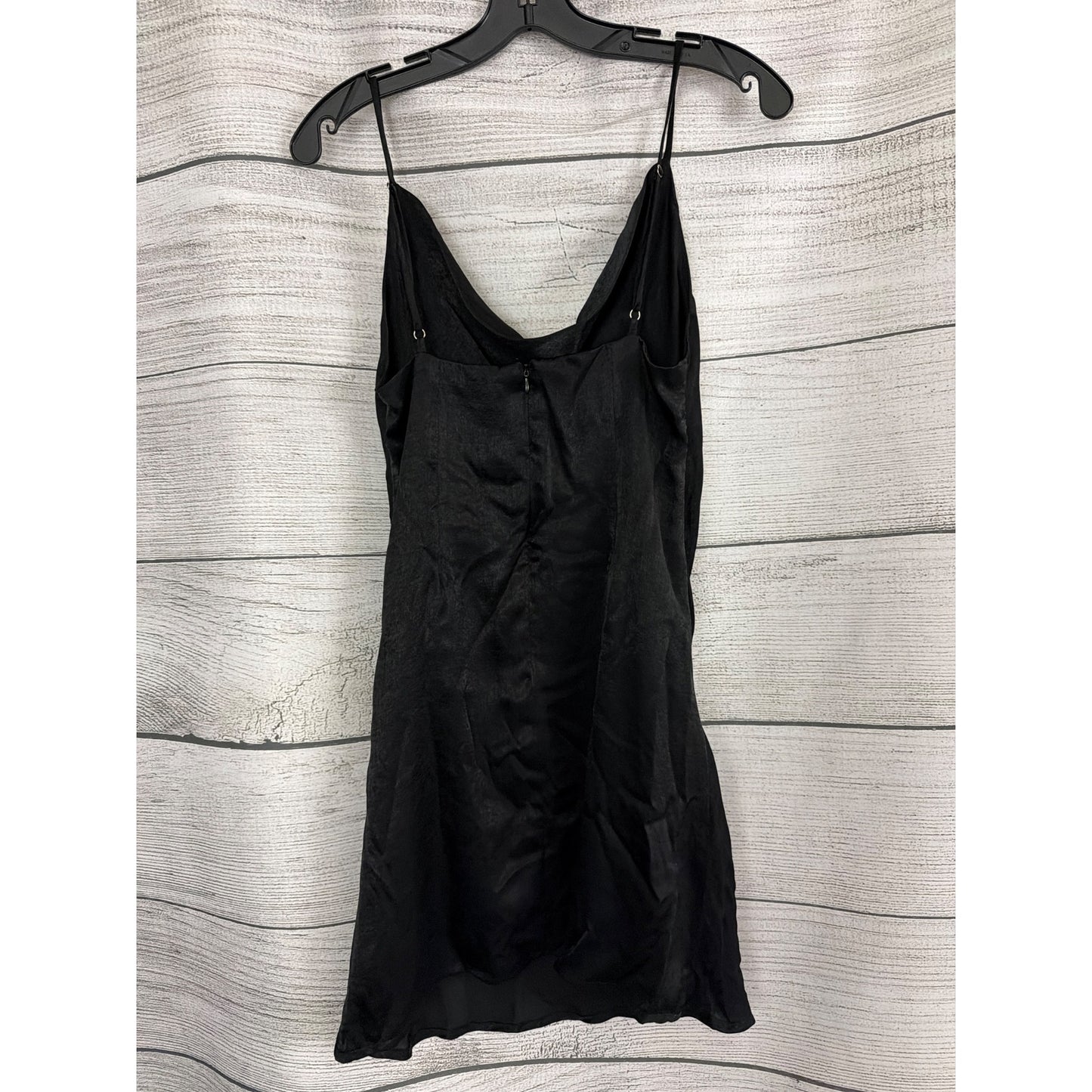 Altar'd State Sleek Black Satin Spaghetti Strap Mini Dress Size S