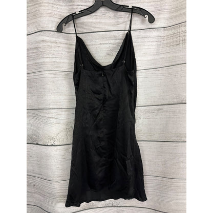 Altar'd State Sleek Black Satin Spaghetti Strap Mini Dress Size S