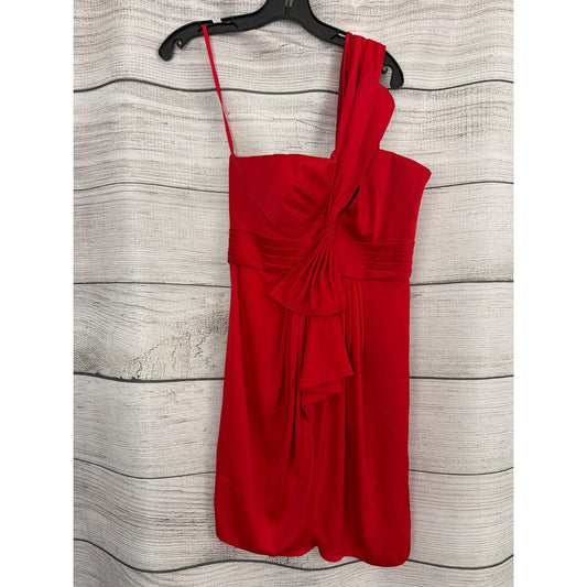 BCBGMAXAZRIA Red One-Shoulder Cocktail Dress Size 6