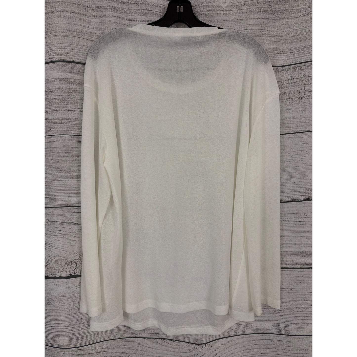 Misslook White Long Sleeve Lightweight Pullover Top Size L