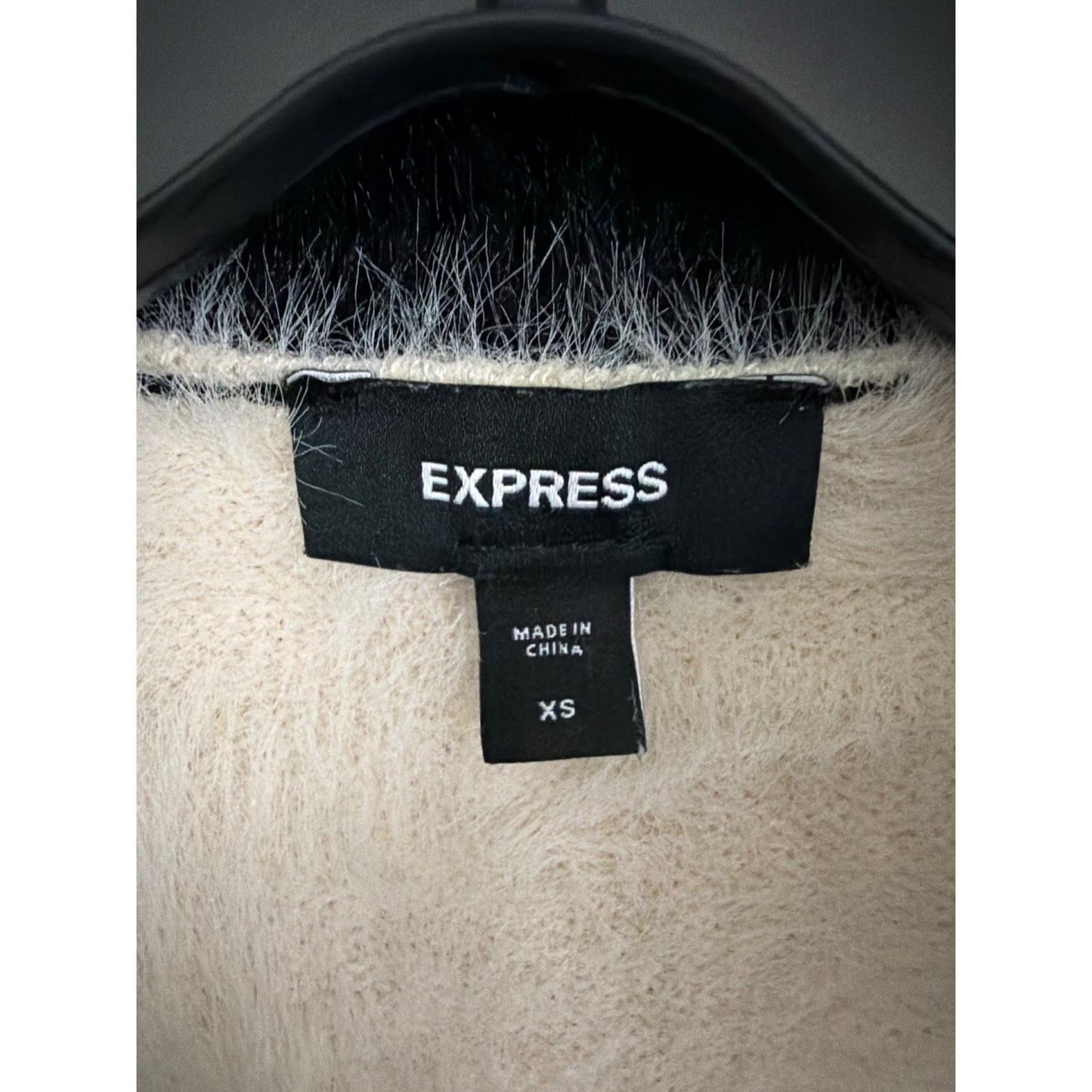 Express Tipped Faux Fur Novelty Button Cardigan Size XS