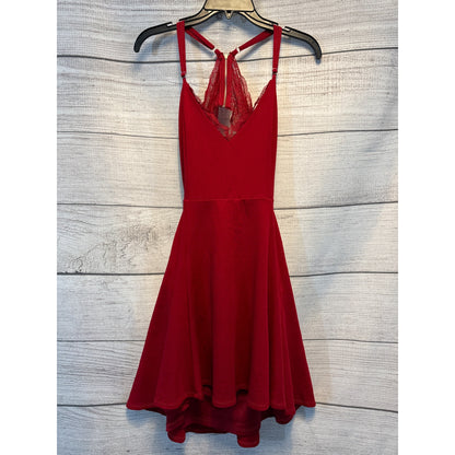 Lush Red Strappy Lace Back Dress Size XL